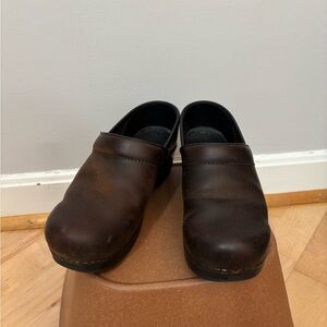 Dansko Women's Professional Dark Brown Leather Clogs